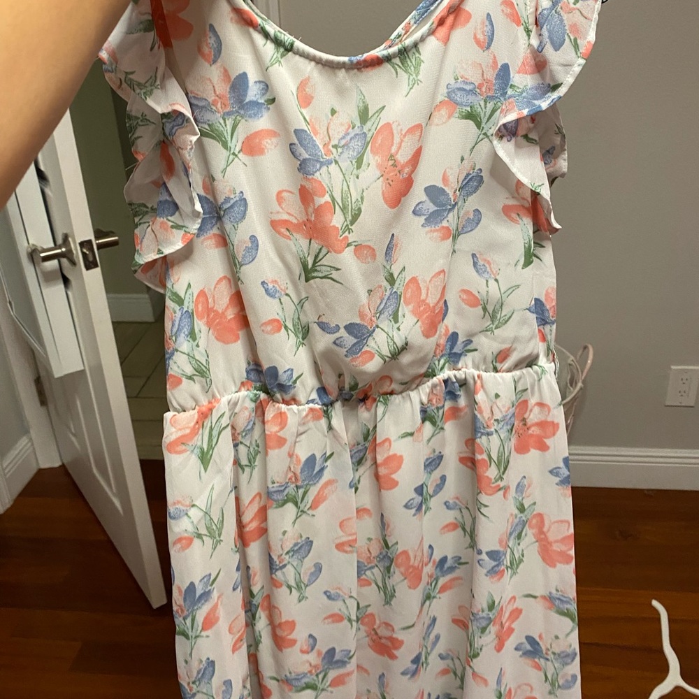 A cute little white dress with flowers!